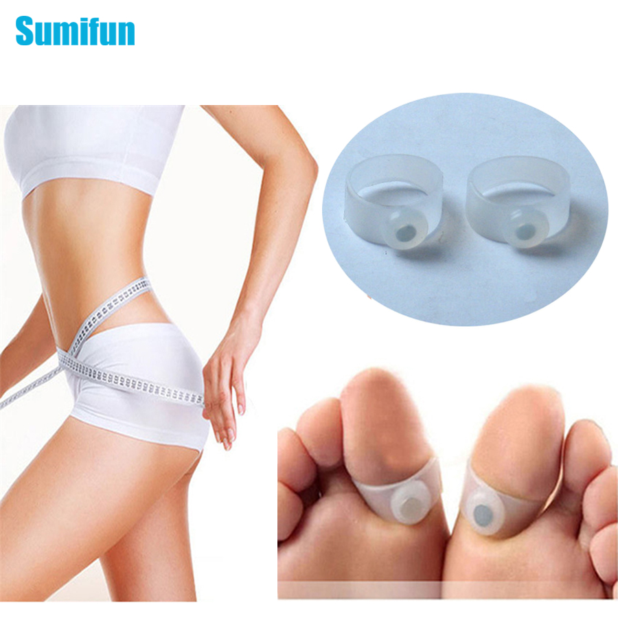 2Pcs Sumifun Ankle weights Magnetic Silicone Foot Massage Toe Ring Fat Burning For Loss Weight Feet Care C093