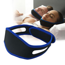 Blue Snore Stop Belt Anti Snoring Cpap Chin Strap Sleep Apnea Jaw Solution TMJ