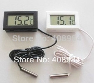 Digital LCD Probe Fridge Freezer Thermometer Thermograph Meter for Refrigerator 110C ( Black / White ) 14%off