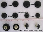 5 PAIR 24mm or 27mm or 30mm or 34mm BLACK Safety EYES Teddy Bear, Puppet PE-1