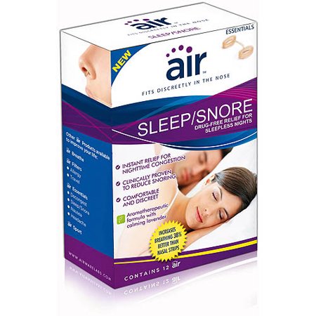 air" Sleep/Snore - Drug-free Snoring Relief and Sleep-Enhancing Nasal Breathing Aid, 12 ct