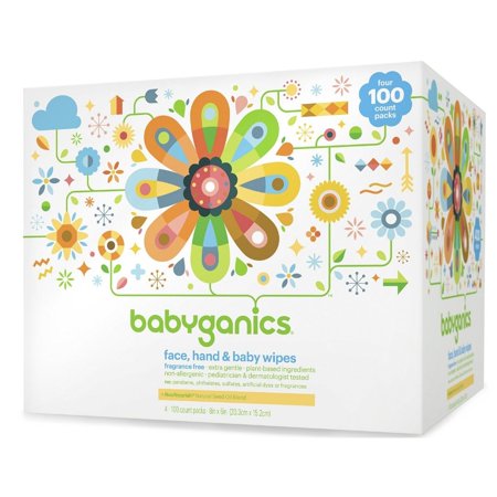 Babyganics Face, Hand, & Baby Wipes, Unscented, 400 Ct