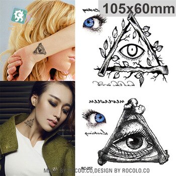 Body Art waterproof temporary tattoos paper for men and women Terror triangle eye design small tattoo sticker Wholesale RC2257