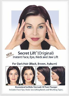 Instant Face, Neck and Eye Lift (Dark Hair) Facelift Tapes & Bands Secret Lift