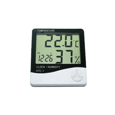 New Indoor Digital LCD Temperature Humidity Meter Clock Home Thermometer