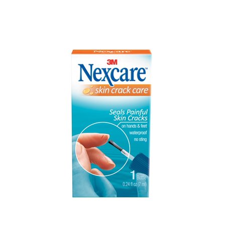 Nexcare Waterproof Skin Crack Care, Seals Painful Skin Cracks, 0.24 fl. oz. Bottle, Clear, 1 Bottle