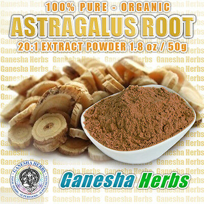 100% PURE - ORGANIC ASTRAGALUS ROOT HIGH POTENCY 20:1 EXTRACT POWDER 1.8 oz.