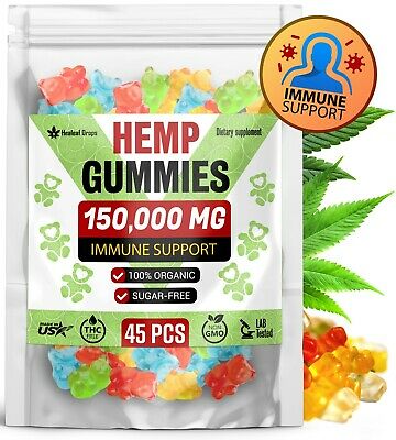 150,000 MG Hemp Gummies for Pain & Anxiety - Immune System Booster