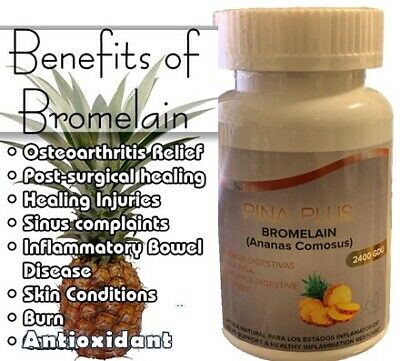 Bromelain 2400 gdu 1000 mg 60 Caps Antioxidant Immune System Support