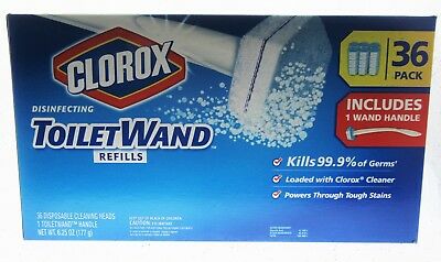 Complete Kit Clorox Toilet Wand and Disinfecting 36 Refill Heads Clean BFR