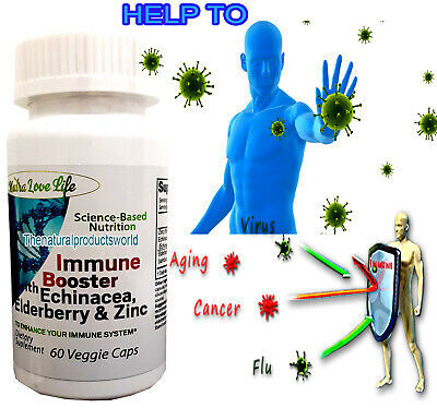 Elderberry,Zinc,Enchinancea Caps Extra Strength Immune System Booster Supplement