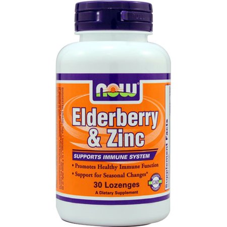 NOW Foods Elderberry & Zinc Immune System Support, 30 Ct