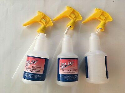 (qty 3) Empty Sturdy 18 Oz Spray Bottles For Cleaning And Disinfectant Container
