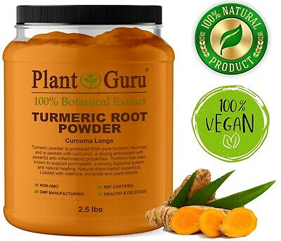 Turmeric Root Powder 2.5 lb Jar 100% Pure Curcuma Longa Tumeric 2 1/2lb