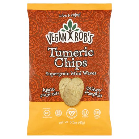 Veganrobs, Chip Rice Tumeric, 3.5 Oz (Pack Of 12)