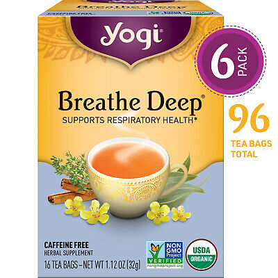 Yogi Tea - Breathe Deep - Supports Respiratory Health - 6 Pack, 96 Tea Bags