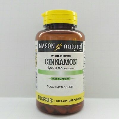 100 Capsules Cinnamon 1000 mg / 2 caps support Sugar Metabolism Heart Health