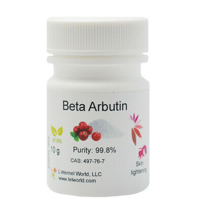 100% Natural Beta-Arbutin Powder, 99.8% Pure, 10g, Skin Lightening, Whitening