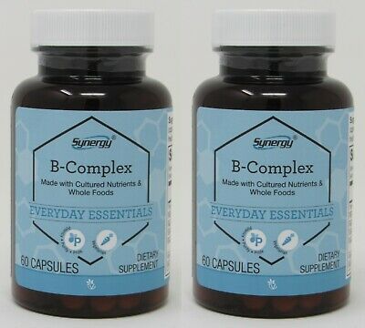 120-Capsules Vitacost Synergy Vitamin B-Complex B1 B2 B6 B12 Biotin Whole Food +