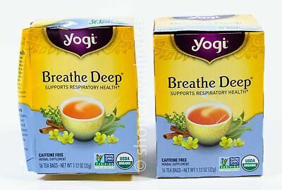 2 Packs of Yogi BREATHE DEEP Respiratory Health Tea - 32 Bags Total EXP 12/2021+