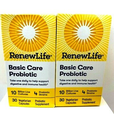 (2) Renew Life Basic Care Probiotic Digestive Immune Health 30 Count EXP 09/20