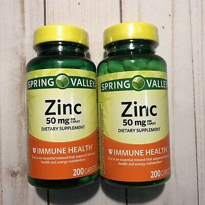 (2) Zinc 50mg Dietary Supplement Immune Health 400 Caplets Exp 4/22 FREE SHIP