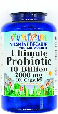 2000mg Ultimate Probiotic 10 Billion 100 Capsules Acidophilus Immune Support VB