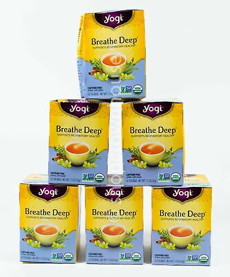 6 Packs of Yogi BREATHE DEEP Respiratory Health Tea - 96 Bags Total EXP 12/2021+
