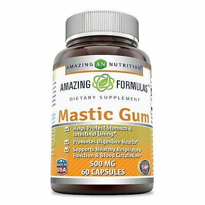 Amazing Formulas Mastic Gum 500 Mg 60 Capsules (Non-GMO) - Supports Gastroint...