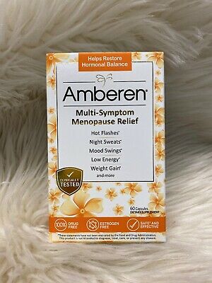 Amberen Menopause Relief Capsules 60-Count. Dietary supplement. Exp 01/2023+