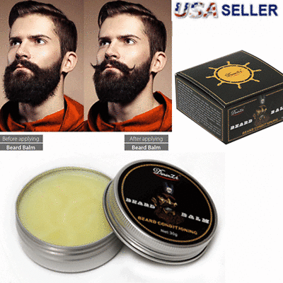 Beard Balm Wax Mustache Hair Growth Conditioner Care Softener Cream Moisturizing