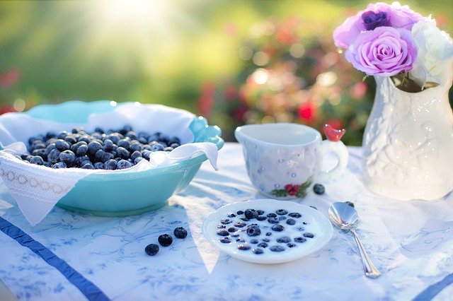 blueberries, dessert, breakfast