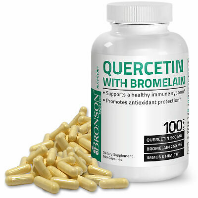 Bronson Quercetin and Bromelain, Antioxidant Immune System Support, 100 Capsules