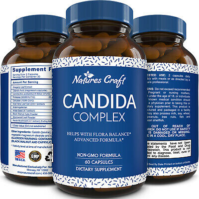 Candida Detox Prebiotic Probiotic Capsules for Digestive Health and Body Cleanse
