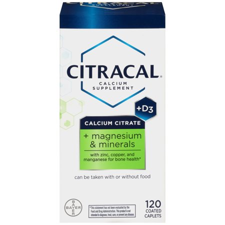 Citracal Calcium Citrate+Vitamin D3 with Magnesium Tablets, 120 Ct