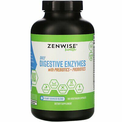 Daily Digestive Enzymes with Prebiotics + Probiotics, 180 Vegetarian Capsules
