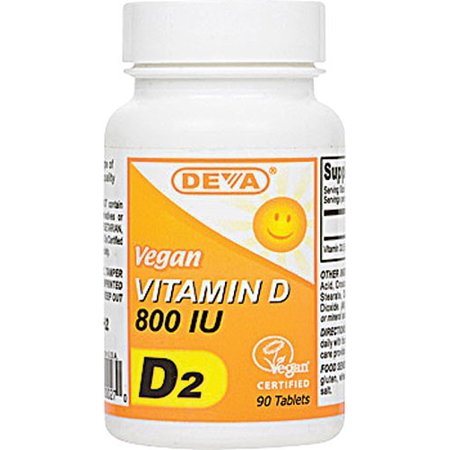 Deva Vegan Vitamin D 800 IU Tablets, 90 Ct