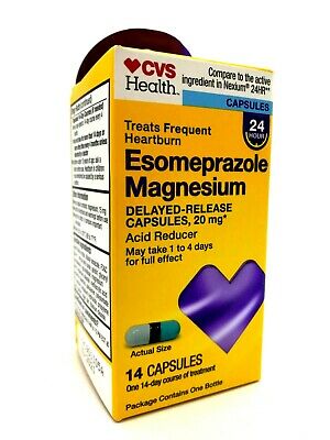 Esomeprazole 20 mg Acid Reflux Heart Burn Reducer Treatment 14 Capsules