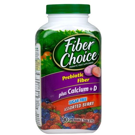 Fiber Choice Bone Health Prebiotic Fiber Supplement Sugar-Free Chewable Tablets Assorted Berry - 90 CT