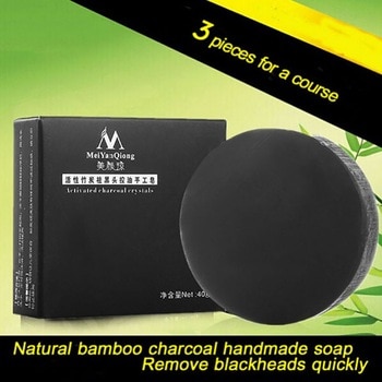Handmade Soap Bamboo Charcoal Skin Care Treatment Natural Skin Whitening Soap Blackhead Remover Acne Treatment Control Oil