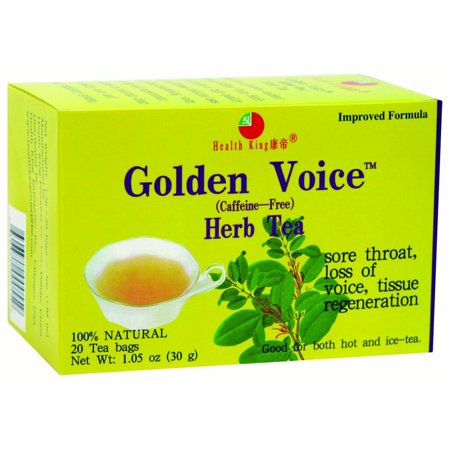 Health King Golden Voice Tea, Caffeine Free, 20 Ct