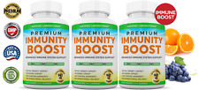 Immune System Booster Supplement Elderberry Vitamin C Zinc Boost Pills 3 Pack