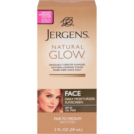 Jergens Natural Glow Healthy Complexion Daily Fair/Medium Skin Tones Facial Moisturizer, 2 fl oz