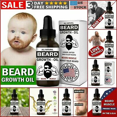 Men Beard Mustache Growth Oil Serum Grooming Growing Facial Hair Care Product US