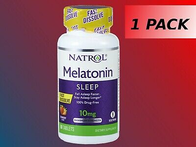 NATROL MELATONIN 10 Mg FAST DISSOLVE 60 TABLETS SLEEP INSOMNIA STRAWBERRY NEW!