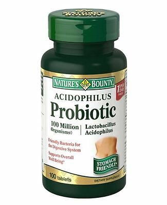 Nature's Bounty Probiotic Acidophilus Tablets, 100 ea (Pack of 3)