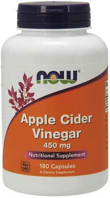 NOW FOODS Pure Apple Cider Vinegar 450 mg 180 Caps 06/2021EXP