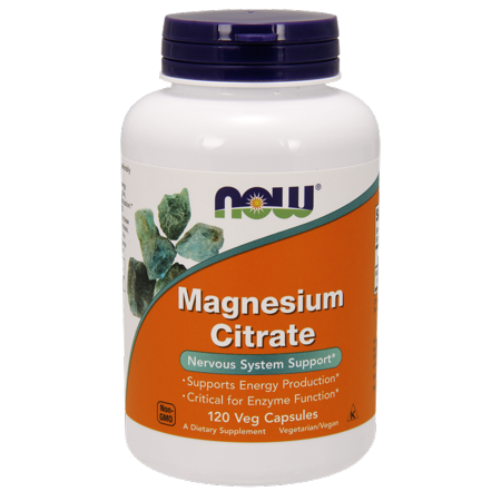 NOW Magnesium Citrate Vegetable Capsules, 120 Ct
