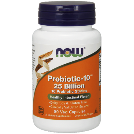 NOW Probiotic-10 Vegetable Capsules, 50 Ct