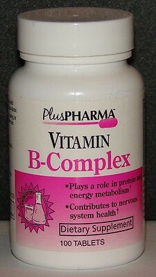 PlusPharma Vitamin B-Complex Tablets 100ct -Expiration Date 08-2021-